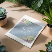 結婚式の引き出物バッグシックな水カラー多肉植物 フェイバーバッグ