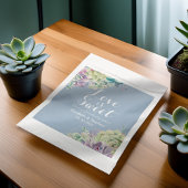 結婚式の引き出物バッグシックな水カラー多肉植物 フェイバーバッグ