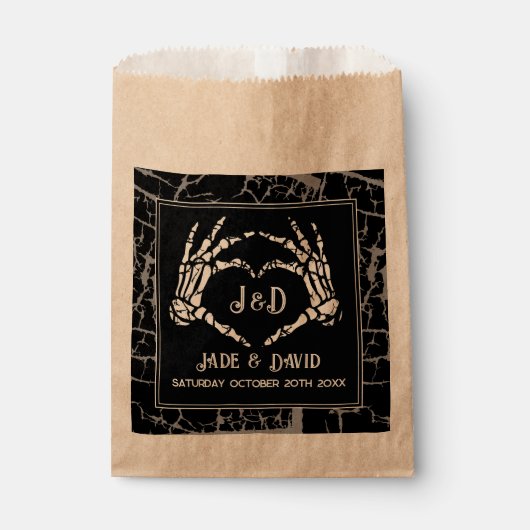 結婚式の引き出物バッグスケルトンハンズハートイベント フェイバーバッグ (正面)