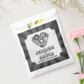 結婚式の引き出物バッグスチームパンク結婚ズハートコグス フェイバーバッグ (封をした状態)