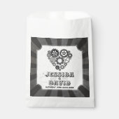 結婚式の引き出物バッグスチームパンク結婚ズハートコグス フェイバーバッグ (正面)