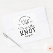 結婚式の引き出物バッグプレッツェルバッグ私たちは結び目 スクエアシール (封筒)