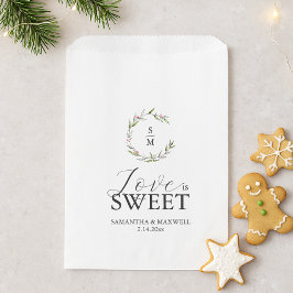 結婚式の引き出物バッグラブイズスウィートモノグラムの フェイバーバッグ