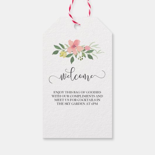 結婚式の引き出物バッグラベル |ようこそ&ユー感謝していラー ギフトタグ (裏面)