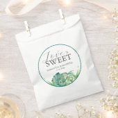 結婚式の引き出物バッグワイルドトロピカルパームラブスウィート フェイバーバッグ (クリップ留めされた状態)