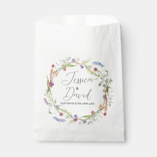 結婚式の引き出物バッグワイルドフラワーフローラ フェイバーバッグ (正面)