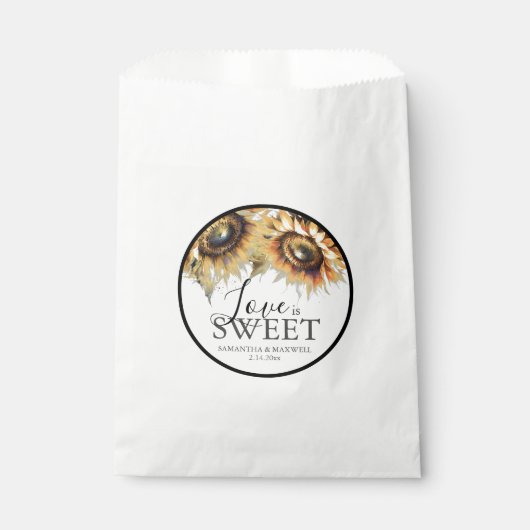 結婚式の引き出物バッグ水彩ひまわり フェイバーバッグ (正面)