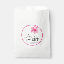 結婚式の引き出物バッグ熱帯ピンクの花 フェイバーバッグ