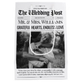 結婚式の引き出物バッグ結婚ズ新聞抱き枕 ミディアムペーパーバッグ (裏面)