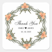 結婚式の引き出物バッグ-名前をカスタムするとキャンドルの日付 スクエアシール (正面)