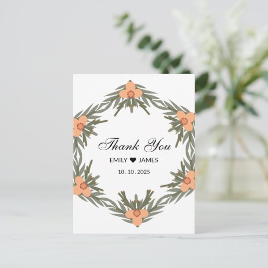 結婚式の引き出物バッグ-名前をカスタムするとキャンドルの日付 ポストカード (スタンド正面)