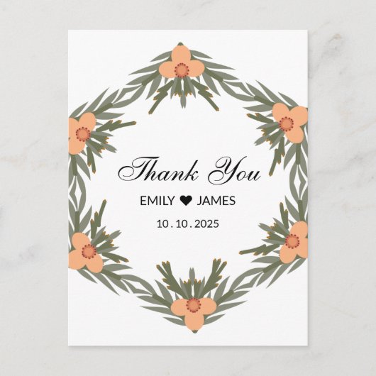 結婚式の引き出物バッグ-名前をカスタムするとキャンドルの日付 ポストカード (正面)