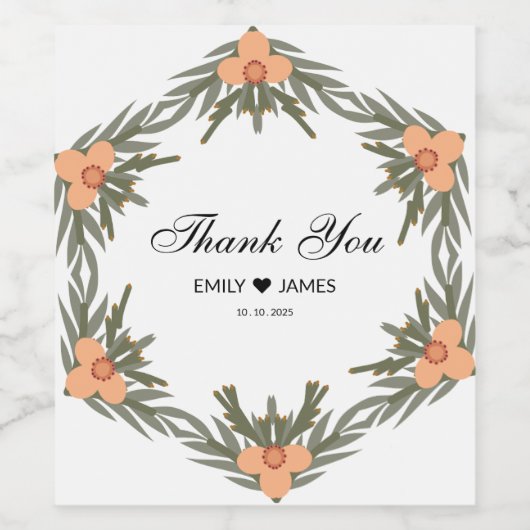 結婚式の引き出物バッグ-名前をカスタムするとキャンドルの日付 ワインラベル (シングルラベル)