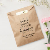 結婚式の引き出物バッグ- Sweet Ending to New Beginning フェイバーバッグ (封をした状態)
