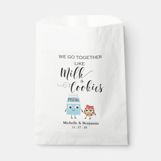 結婚式の引き出物バッグ- We Go Together Cookies & Milk フェイバーバッグ (正面)