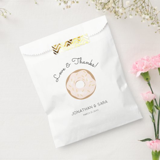 結婚式の引き出物パーソナライズされたバッグすり付きドーナツ フェイバーバッグ (封をした状態)