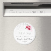 結婚式の引き出物パーソナライズされたマグネット、ミスター・アンド・ミセス マグネット (インサイチュ (食洗機))