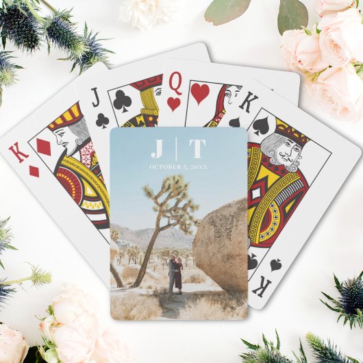 結婚式の引き出物パーソナライズされたモノグラムトランプ トランプ