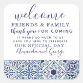 結婚式の引き出物パーソナライズされた感謝していユーステッカー スクエアシール (正面)