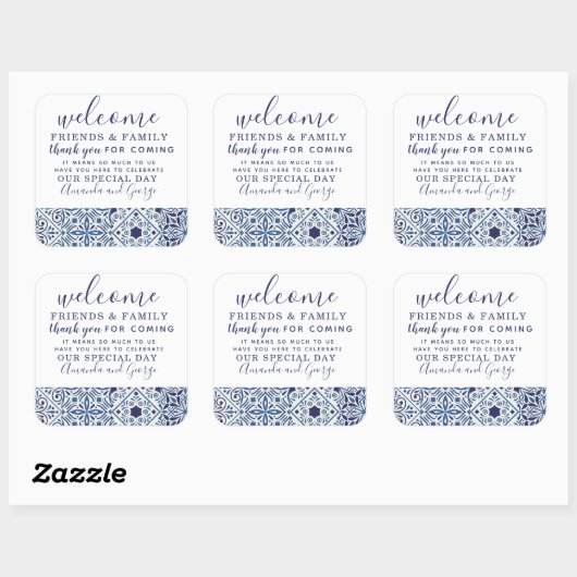 結婚式の引き出物パーソナライズされた感謝していユーステッカー スクエアシール (シート)