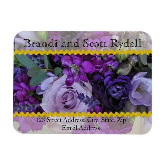 結婚式の引き出物パーソナライズされた磁石テンプレート マグネット (横)