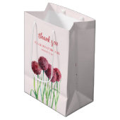 結婚式の引き出物パープルピンクアリウムフローラ水彩色 ミディアムペーパーバッグ (正面アングル)