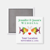 結婚式の引き出物フィッシュキュート熱帯ビーチ先 マグネット (正面/裏面)