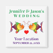 結婚式の引き出物フィッシュキュート熱帯ビーチ先 マグネット (正面)