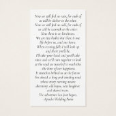 結婚式の引き出物フォト祈りの言葉カード (裏面)