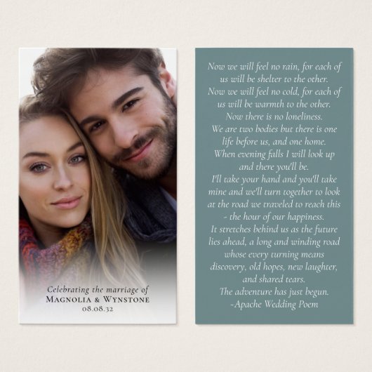 結婚式の引き出物フォト祈りの言葉カード (正面&裏面)