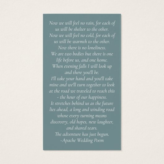 結婚式の引き出物フォト祈りの言葉カード (裏面)