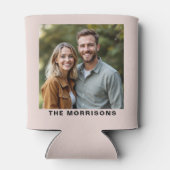 結婚式の引き出物フォト赤面ピンクミニマルモダンリスト 缶クーラー (裏面)