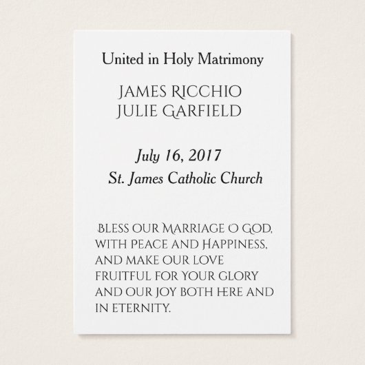 結婚式の引き出物ホーリーカードナブレムメアリー (裏面)