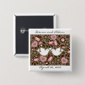 結婚式の引き出物ボタン"愛鳥" 缶バッジ (正面&裏面)