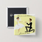 結婚式の引き出物ボタン 缶バッジ (正面&裏面)