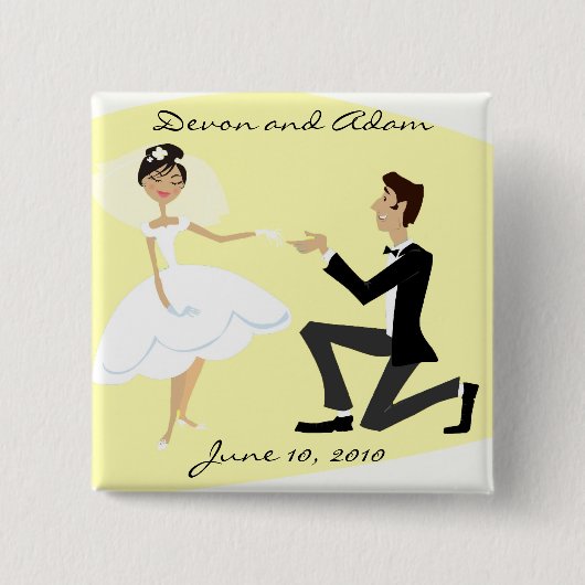 結婚式の引き出物ボタン 缶バッジ (正面)