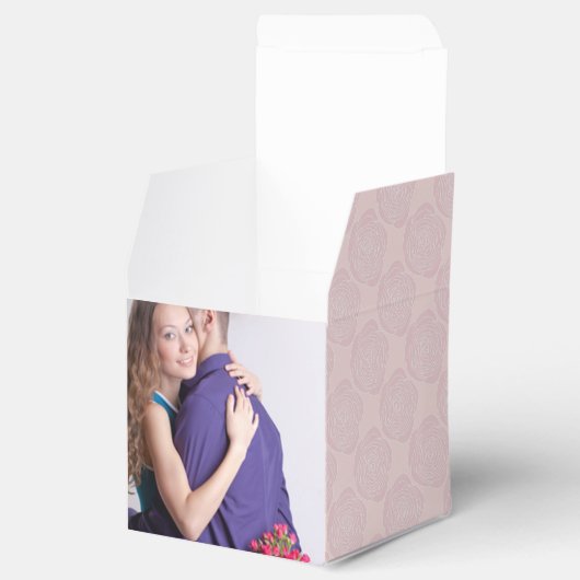 結婚式の引き出物ボックスあなたの写真モノグラム名 フェイバーボックス (オープン)