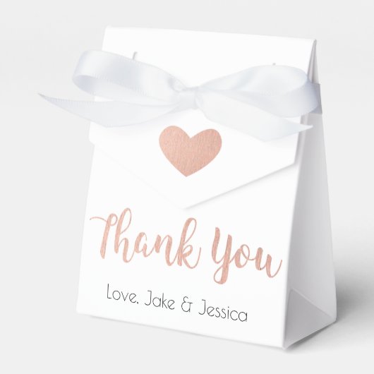 結婚式の引き出物ボックスとバラ金ゴールドありがとう フェイバーボックス (正面サイド)