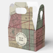 結婚式の引き出物ボックスとヴィンテージニューヨークシティマップ フェイバーボックス (オープン)