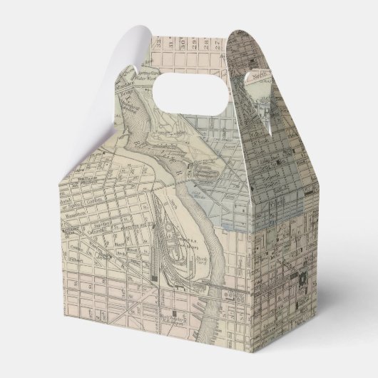 結婚式の引き出物ボックスとヴィンテージフィラデルフィアPAマップ フェイバーボックス (裏面サイド)