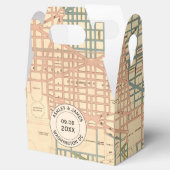 結婚式の引き出物ボックスとヴィンテージワシントンDCマップ フェイバーボックス (オープン)