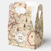 結婚式の引き出物ボックスとヴィンテージワールドアドベンチャーマップ フェイバーボックス (オープン)