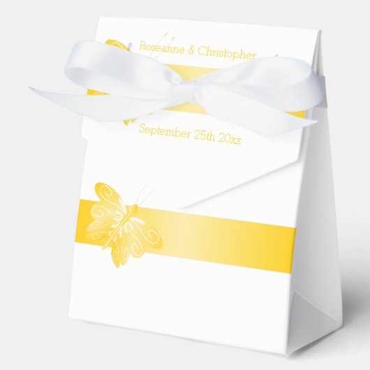 結婚式の引き出物ボックスイエローバタフライ フェイバーボックス (正面)