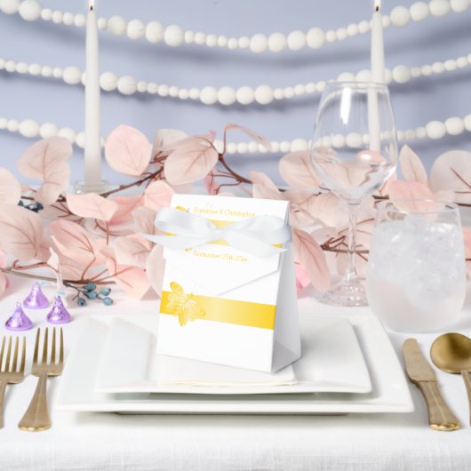 結婚式の引き出物ボックスイエローバタフライ フェイバーボックス (ウェディング)