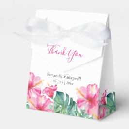 結婚式の引き出物ボックスウォータカラー花模様パーム葉ズ フェイバーボックス