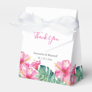 結婚式の引き出物ボックスウォータカラー花模様パーム葉ズ フェイバーボックス