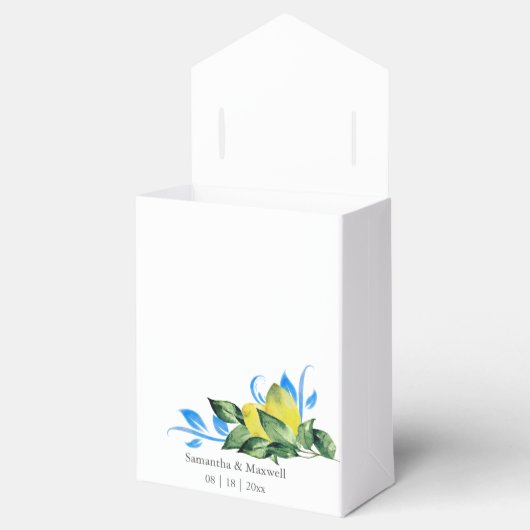 結婚式の引き出物ボックスウォーターカラーレモン フェイバーボックス (オープン)