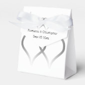 結婚式の引き出物ボックスシルバーハート フェイバーボックス (正面サイド)