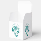 結婚式の引き出物ボックスティール(緑がかった色)蝶ハート フェイバーボックス (オープン)