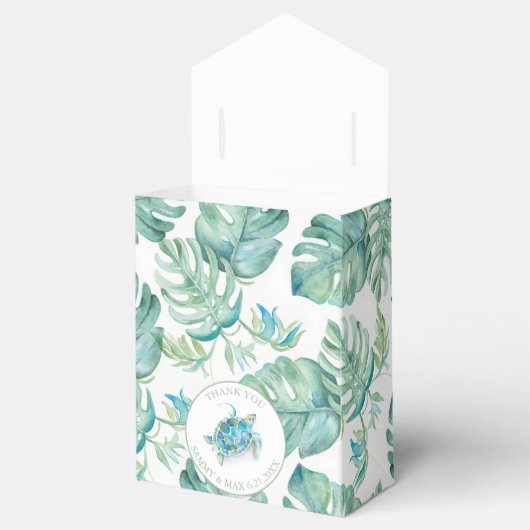 結婚式の引き出物ボックストロピカルデスティネーションパーム フェイバーボックス (オープン)